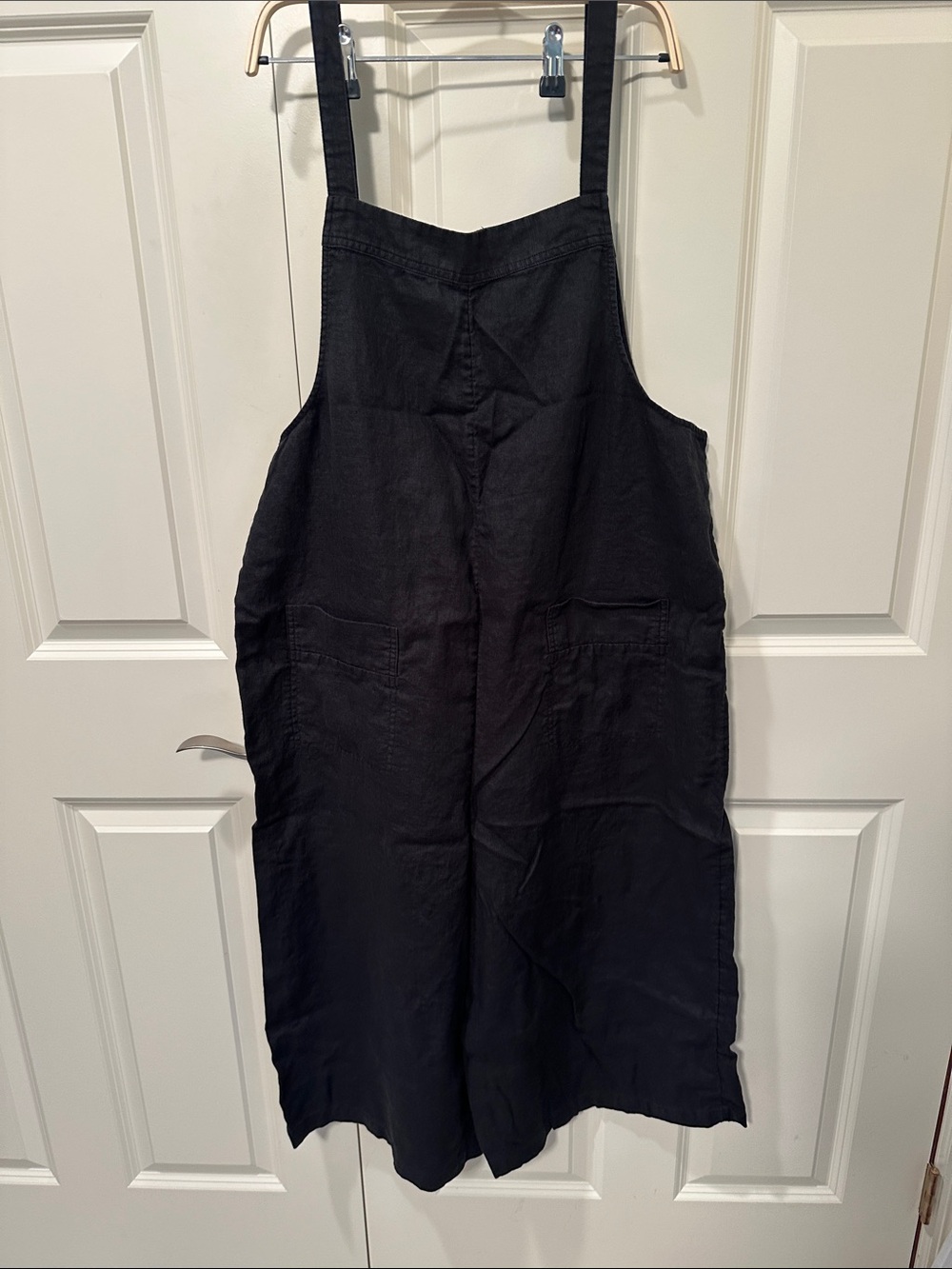 Everyday Black Linen Pinafore Romper